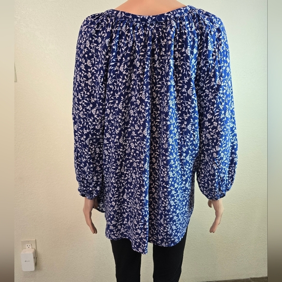 Cynthia Rowley Womens Blue V-Neck 3/4 Sleeve  Size 3X  Floral - Picture 3 of 9